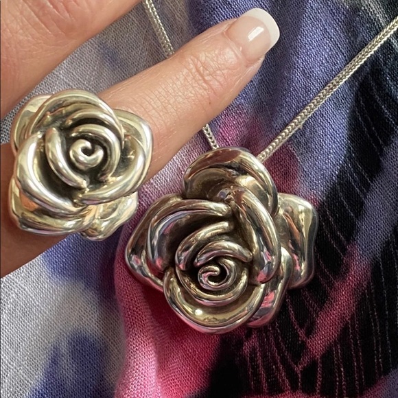 Rose dimensional sterling set - Picture 2 of 7